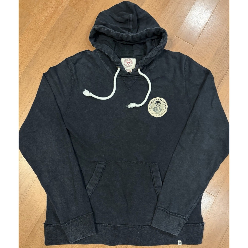 Boston Calling Music Festival Hoodie '47 Black Large Raglan Pullover Logo EUC